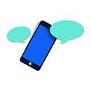 Mobile with speech bubbles
