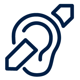 Icon of a blue hearing loop