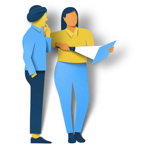 Illustration of couple with torch