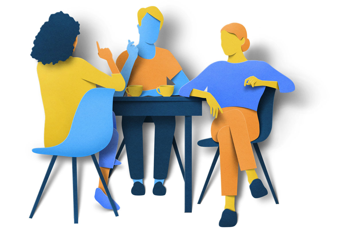 Illustration of a group coffee