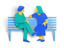 Couple sitting on bench