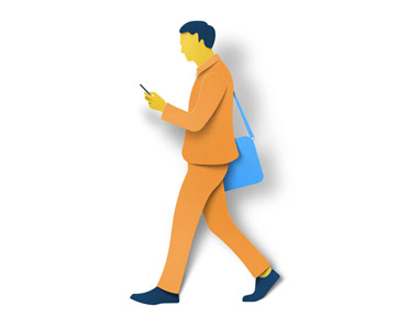 Illustration of a man on phone