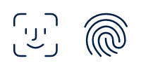 Face ID and Fingerprint biometrics illustration