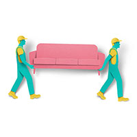 Illustration of men moving sofa