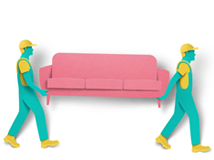 Men moving sofa