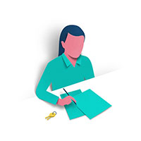 Illustration of a person reading remortgage documents