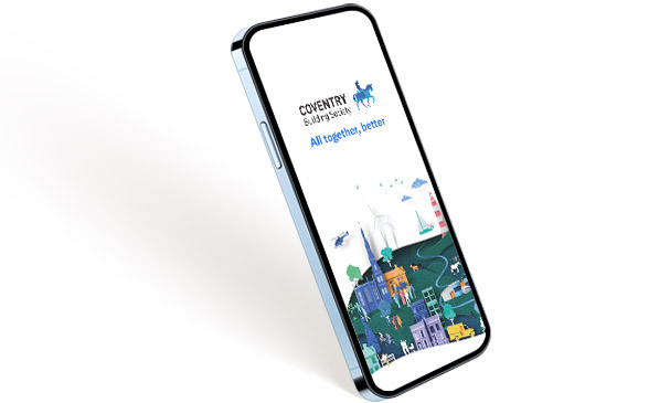 Image of the Coventry Building Society app on a mobile