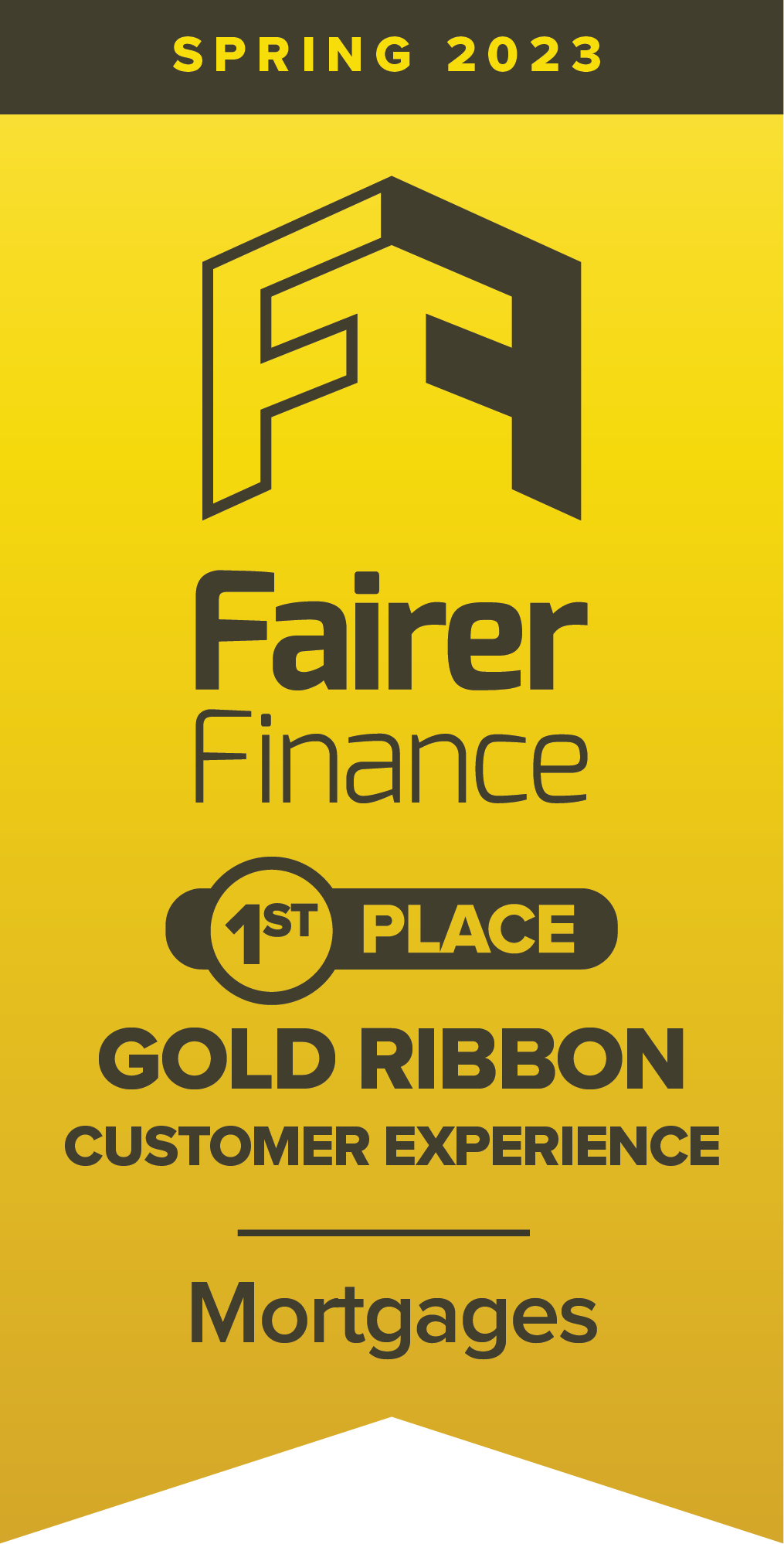 Fairer Finance Gold Ribbon for mortgages
